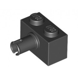 Тухличка 1X2 с хоризонтална щракалка (*) с пин: {черен}