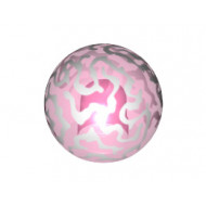 Ball with Stud Receptacle with White Brain Fissures Pattern (Finial Round): {прозрачен умерено червеникаво виолетов}