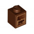 Brick 1 x 1 with Cow and Chocolate Pattern (Chocolate Milk Carton): {червеникаво-кафяв}