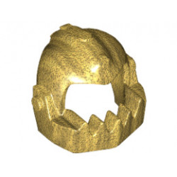 Minifigure, Headgear Helmet Chin Guard Oversized Jagged: {топло златист}