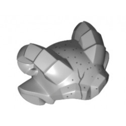 Minifigure, Headgear Gargoyle Horns and Ears with Speckled Stone Pattern: {умерено каменно сив}