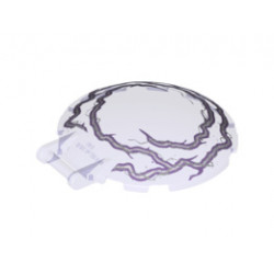 Dish 6 x 6 Inverted - No Studs with Handle with Silver and White Electricity Pattern: {прозрачно ярко синьо-виолетов}