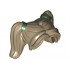 Minifigure, Hair Female Pigtails High, Long Bangs, Hole on Top with Dark Green Hair Ties Pattern: {пясъчно жълт}