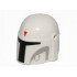 Minifigure, Headgear Helmet with Holes, SW Mandalorian with Red Triangle and Light Bluish Gray Pattern: {бял}