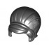 Minifigure, Hair Female Beehive Style with Sideways Fringe with Silver Spider in Web Pattern: {черен}