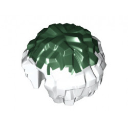 Minifigure, Utensil Cheerleader Pom Pom with Dark Green Top Pattern: {бял}