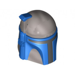 Large Figure Head Modified SW Mandalorian Helmet with Jango Pattern: {сребърно метален}