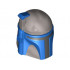Large Figure Head Modified SW Mandalorian Helmet with Jango Pattern: {сребърно метален}