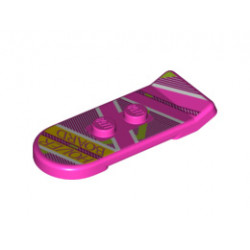 Minifigure, Utensil Hoverboard with Magenta, White and Lime Lines and 'HOVER BOARD' Pattern: {ярко пурпурен}
