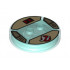 Dimensions Toy Tag 4 x 4 x 2/3 with 2 Studs for Peter Venkman #04 with Ghostbusters Symbol and 'P.V.' Pattern: {прозрачно светло син}
