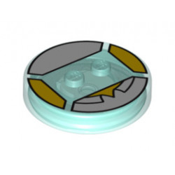 Dimensions Toy Tag 4 x 4 x 2/3 with 2 Studs for Homer #9 with White Collar Shirt Pattern: {прозрачно светло син}