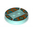 Dimensions Toy Tag 4 x 4 x 2/3 with 2 Studs for Scooby-Doo #16 with Gold 'SD' Emblem and Medium Azure Paw Prints on Orange Background Pattern : {прозрачно светло син}