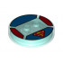 Dimensions Toy Tag 4 x 4 x 2/3 with 2 Studs for Superman #18 with Yellow and Red Superman 'S' Logo Pattern: {прозрачно светло син}