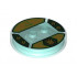 Dimensions Toy Tag 4 x 4 x 2/3 with 2 Studs for Lloyd #32 with Green and Gold Lloyd Symbol and Ninjago Logogram 'Energy' Pattern: {прозрачно светло син}