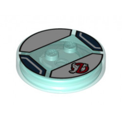 Dimensions Toy Tag 4 x 4 x 2/3 with 2 Studs for Stay Puft #35 with Ghostbusters Logo Pattern: {прозрачно светло син}