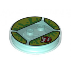 Dimensions Toy Tag 4 x 4 x 2/3 with 2 Studs for Slimer #39 with Bright Green Slime and Ghostbusters Symbol Pattern: {прозрачно светло син}
