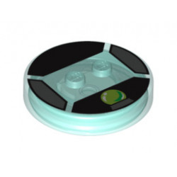 Dimensions Toy Tag 4 x 4 x 2/3 with 2 Studs for Wicked Witch #40 with Lime Crystal Ball Pattern: {прозрачно светло син}