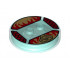 Dimensions Toy Tag 4 x 4 x 2/3 with 2 Studs for Laval #42 with Gold Chima Lion Symbol and Red Fire Pattern: {прозрачно светло син}