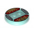 Dimensions Toy Tag 4 x 4 x 2/3 with 2 Studs for Eris #44 with Gold Chima Eagle Symbol and Red Fire Pattern: {прозрачно светло син}
