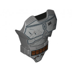 Large Figure Torso with SW Mandalorian Armor Pattern (Jango): {тъмно каменно сив}