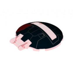Dish 6 x 6 Inverted - No Studs with Handle with SW First Order TIE Fighter Rear Window Pattern: {прозрачно червен}