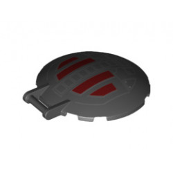 Dish 6 x 6 Inverted - No Studs with Handle with SW First Order TIE Fighter Hatch Pattern: {черен}