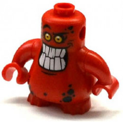 Body, Nexo Knights Scurrier with Red Arms with Bright Light Orange Eyes and Open Smile with 10 Flat White Teeth Pattern: {ярко червен}