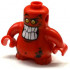 Body, Nexo Knights Scurrier with Red Arms with Bright Light Orange Eyes and Open Smile with 10 Flat White Teeth Pattern: {ярко червен}