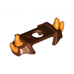 Minifigure, Armor Shoulder Pads with 4 Spikes Pointed and Orange Pattern: {червеникаво-кафяв}