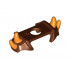 Minifigure, Armor Shoulder Pads with 4 Spikes Pointed and Orange Pattern: {червеникаво-кафяв}