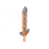 Minifigure, Weapon Sword, Long with Flat Silver Tip and Angular Crossguard: {прозрачно флуорисциращо червеникаво оранжев}