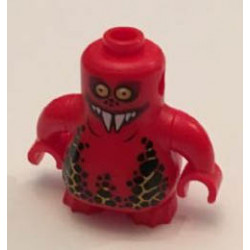 Body, Nexo Knights Scurrier with Red Arms with Bright Light Orange Eyes and Closed Smile with 6 Sharp White Teeth Pattern: {ярко червен}