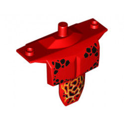 Large Figure Torso Armor Shoulder Studs with Black Spots and Orange Veins Pattern (70322): {ярко червен}