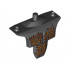 Large Figure Torso Armor Shoulder Studs with Bright Light Orange and Dark Red Cracks Pattern (Sparkks): {черен}
