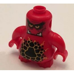 Body, Nexo Knights Scurrier with Red Arms with Bright Light Orange Eyes and Closed Frown with 4 Sharp White Teeth Pattern: {ярко червен}