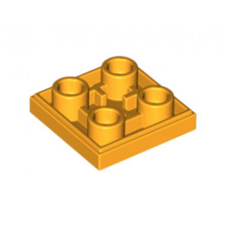 Плоска плочка 2X2 инверсна: {огнено жълто-оранжев}