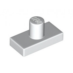 Tile, Modified 1 x 2 with Minifigure Head Post : {бял}