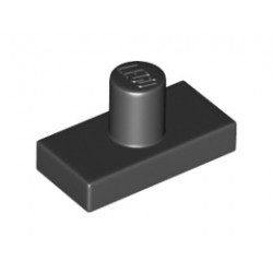 Tile, Modified 1 x 2 with Minifigure Head Post: {черен}