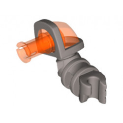 Arm Armored, Left with Trans-Neon Orange Shoulder and Pin (Nexo Knights Axl): {сребърно метален}