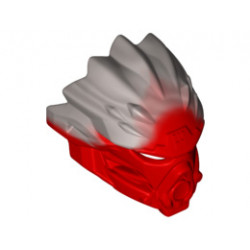 Bionicle Mask of Fire (Unity) with Marbled Flat Silver Pattern: {ярко червен}
