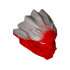 Bionicle Mask of Fire (Unity) with Marbled Flat Silver Pattern: {ярко червен}