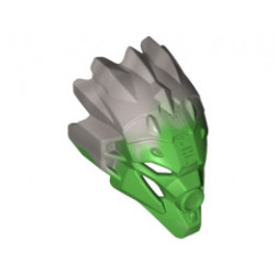 Bionicle Mask of Jungle (Unity) with Marbled Flat Silver Pattern: {ярко зелен}