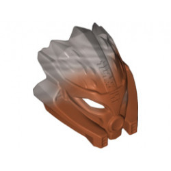 Bionicle Mask of Stone (Unity) with Marbled Flat Silver Pattern: {тъмно оранжев}