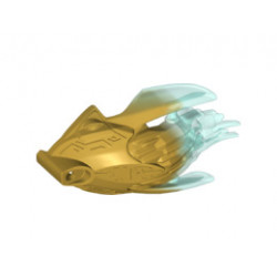 Bionicle Creature Head/Mask with Marbled Trans-Light Blue Pattern: {топло златист}