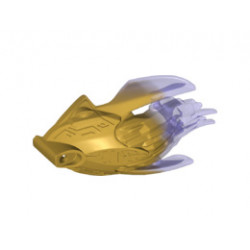 Bionicle Creature Head/Mask with Marbled Trans-Purple Pattern: {топло златист}