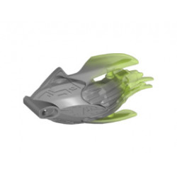 Bionicle Creature Head/Mask with Marbled Trans-Bright Green Pattern: {сребърно метален}