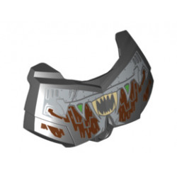 Large Figure Chest Armor Small with Reddish Brown Fur, Silver Armor and Tan Fangs Pattern: {черен}