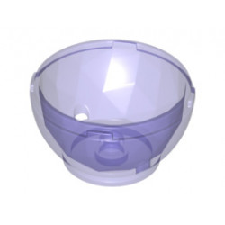 Container, Faceted, 4 x 4 x 1 2/3, Dragon Egg Bottom: {прозрачно ярко синьо-виолетов}