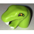 Minifigure, Head Modified Snake Short Neck with Open Mouth with White Fangs and Bright Light Orange Eyes Pattern: {ярко жълто-зелен}