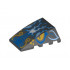 Wedge 4 x 4 No Studs with Dragon Head and 2 Golden Eyes and White and Blue Lightning Pattern (10725): {черен}